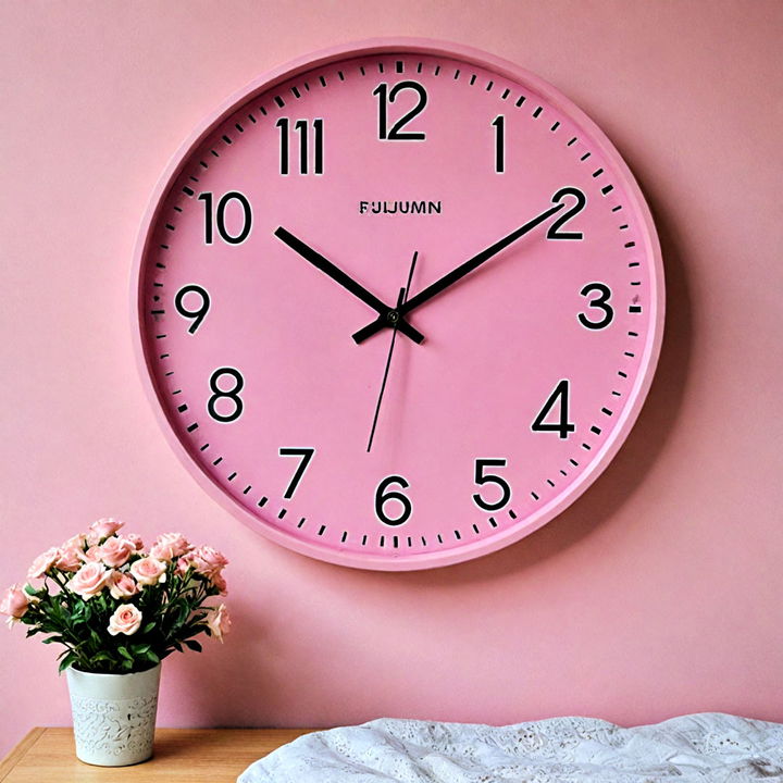 pink wall clocks