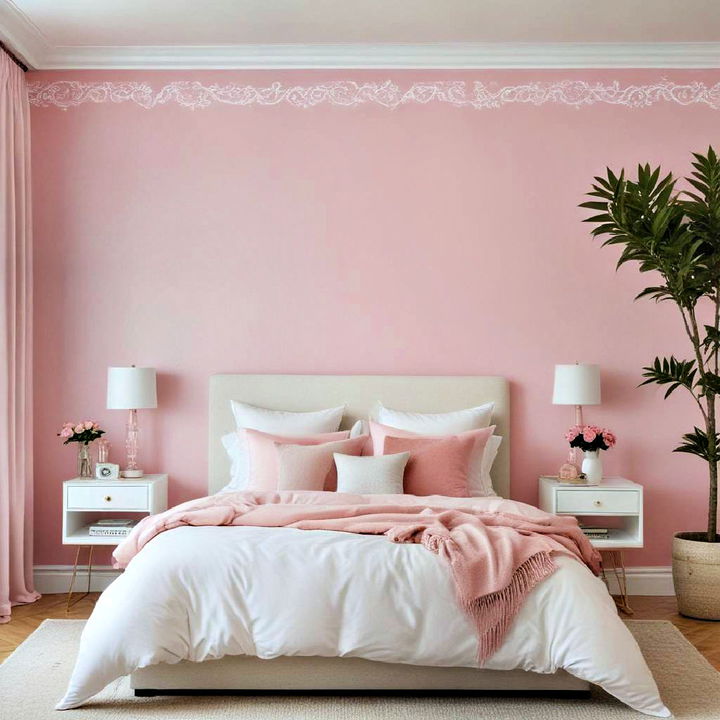 pink wallpaper border for bedroom