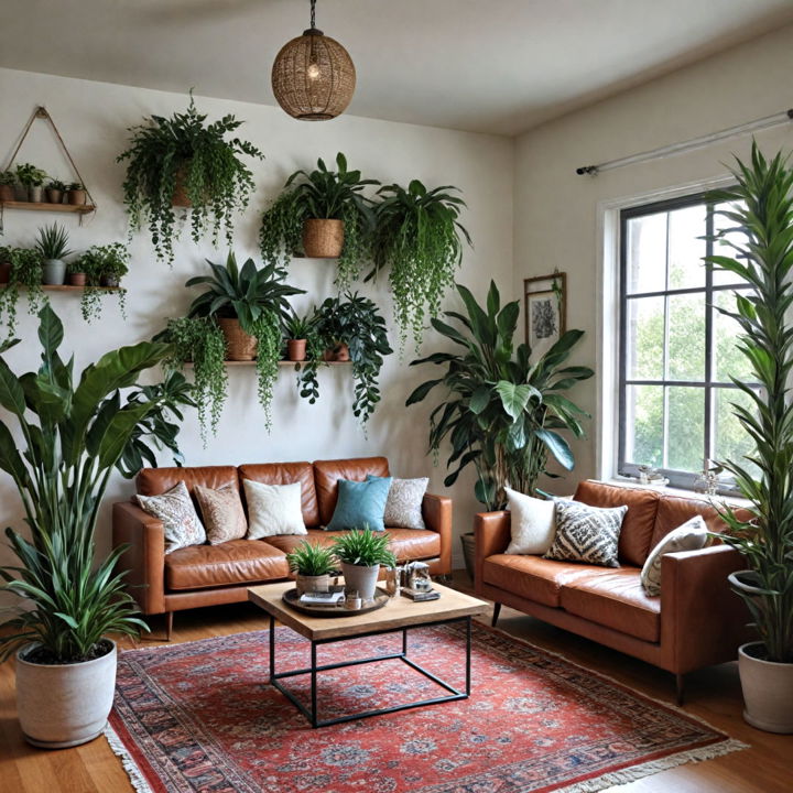 plant variety eclectic living room