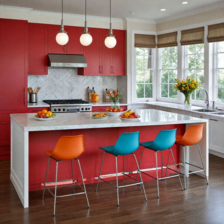 playful bar stools for colorful kitchen