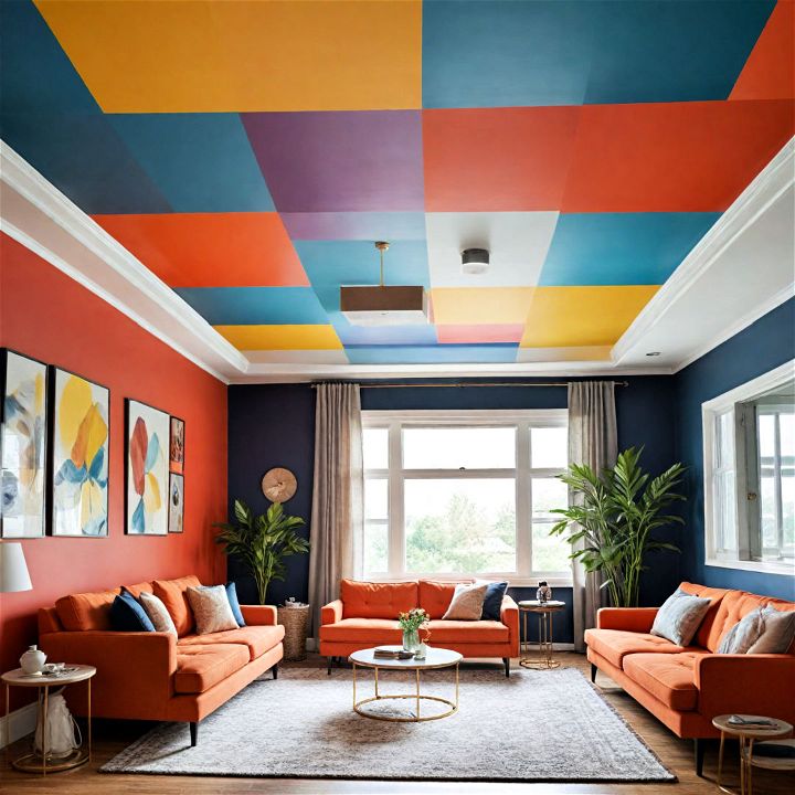 playful color block ceiling