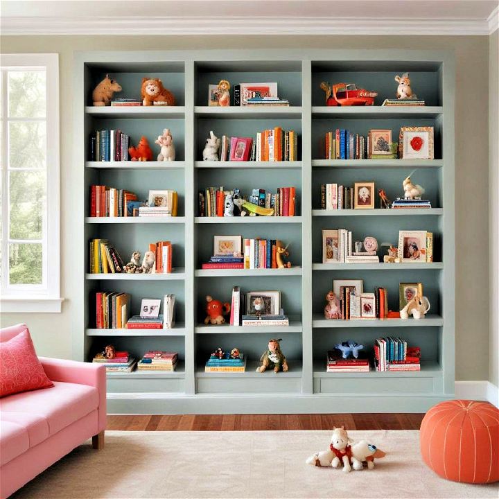 playful kids’ room shelves