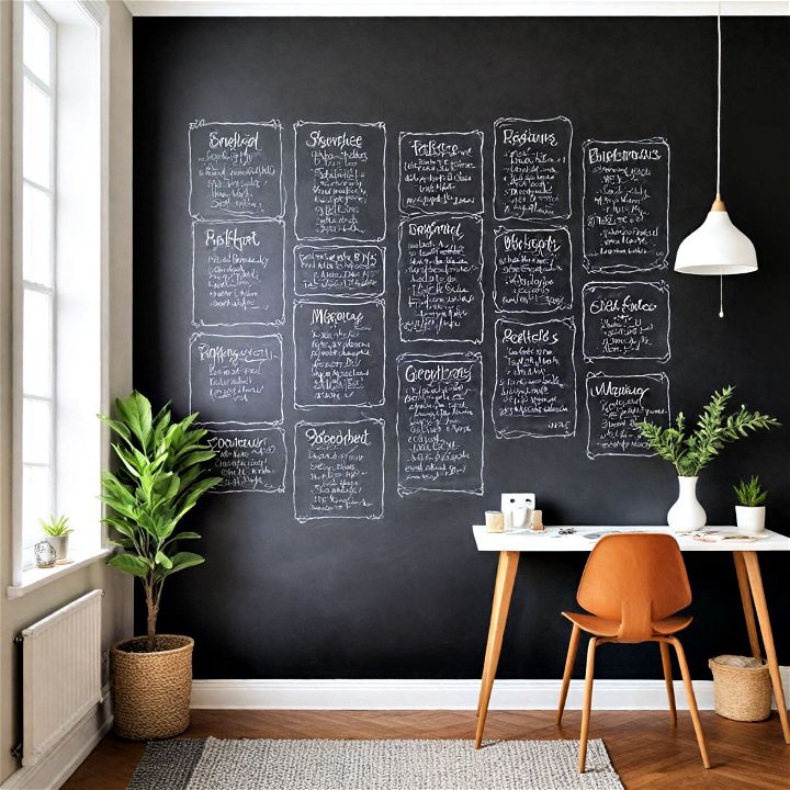 playful tall chalkboard wall