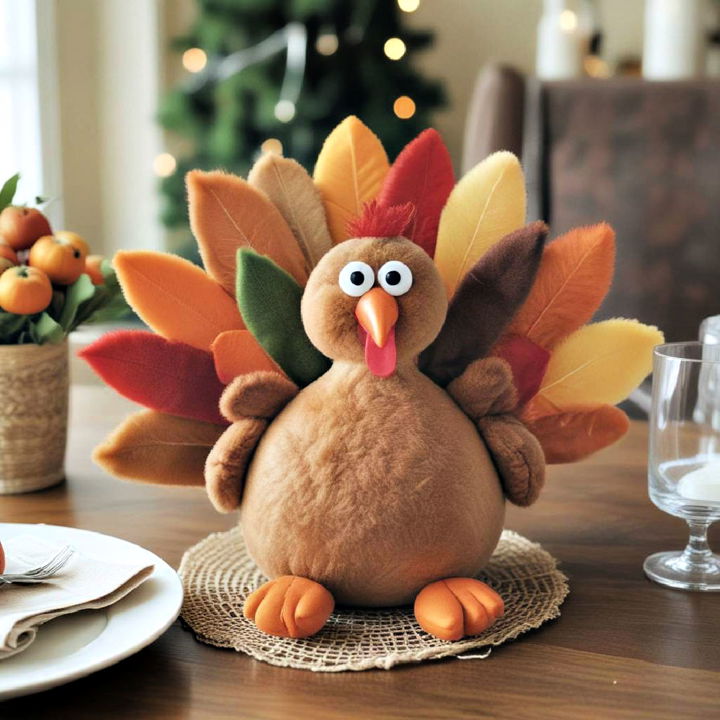 plush turkey to add whimsical touch