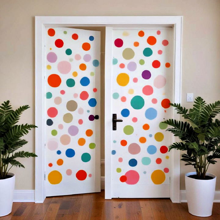 polka dots door painting