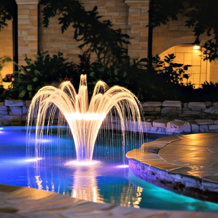 pool fountain lights