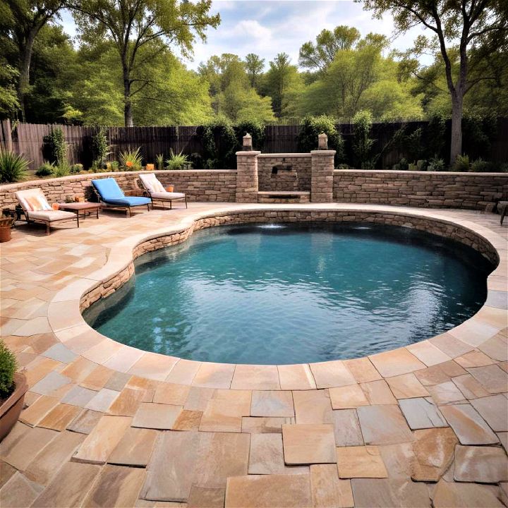 pool surround stone walls