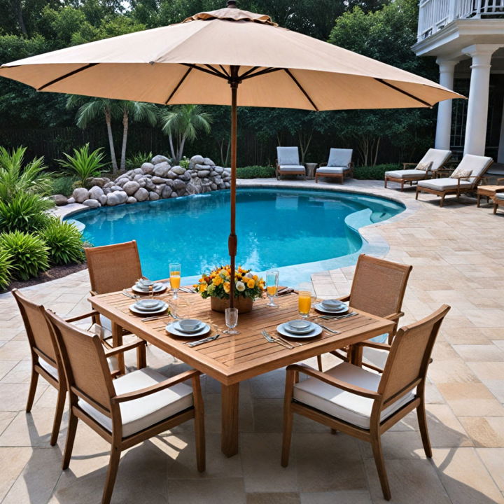 poolside dining area