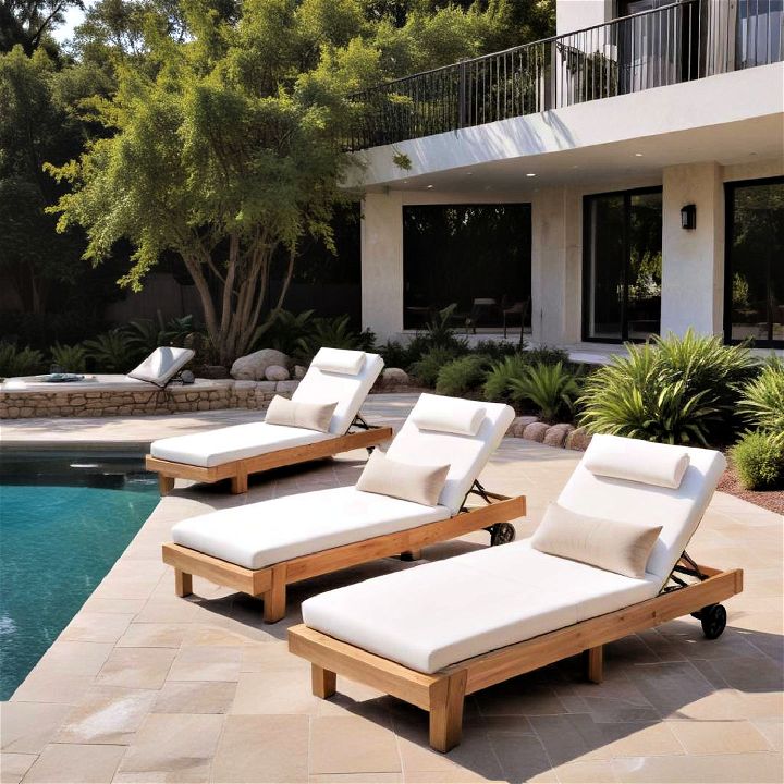 poolside loungers to relax and sunbathe