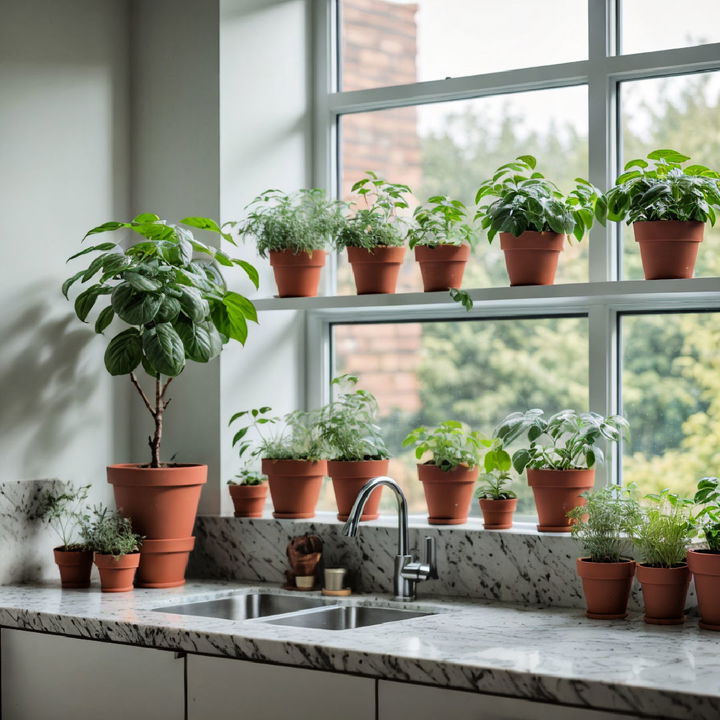 pops of nature scandinavian kitchen