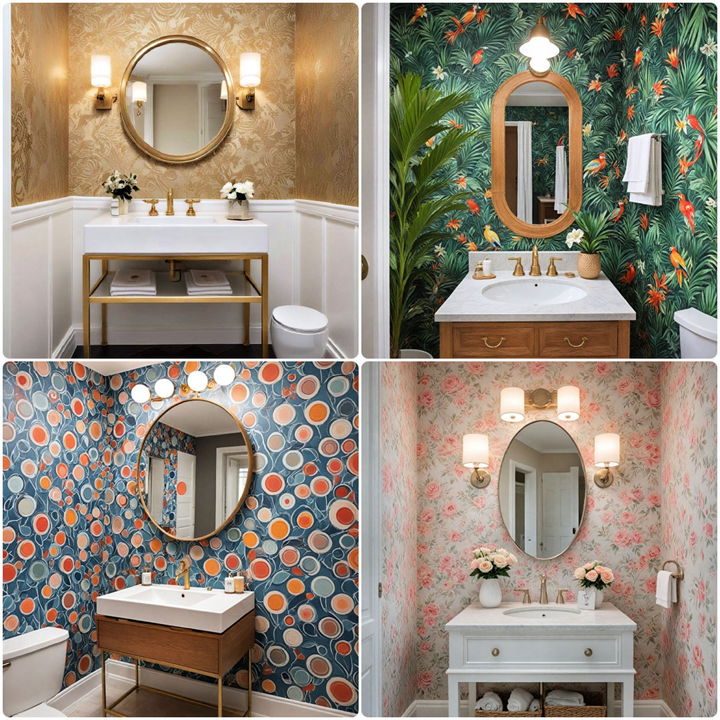 powder room wallpaper ideas