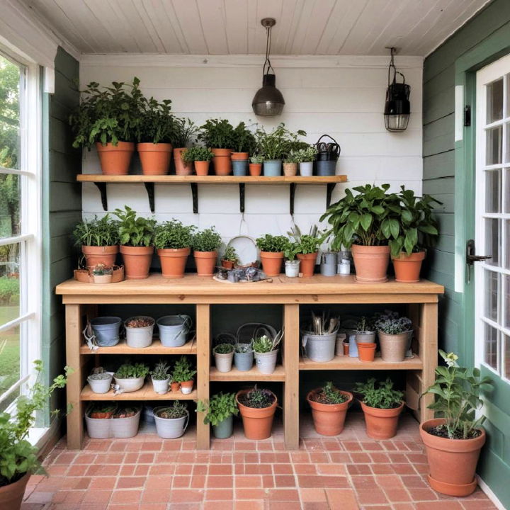 practical potting shed for enclosed porch