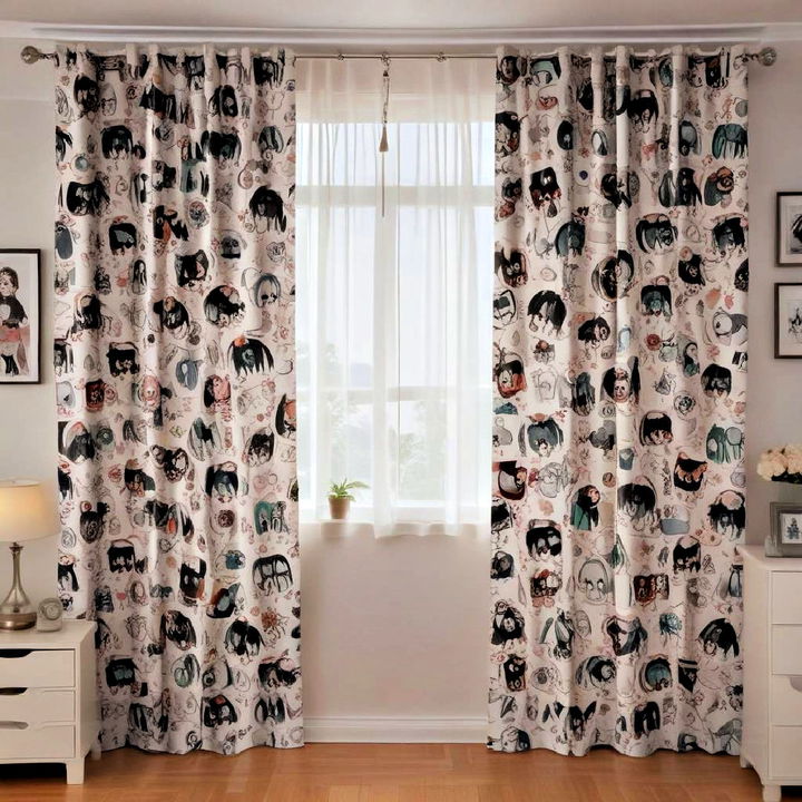 pretty anime themed curtains