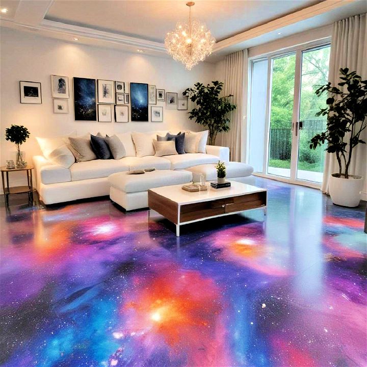 pretty galaxy themed floor