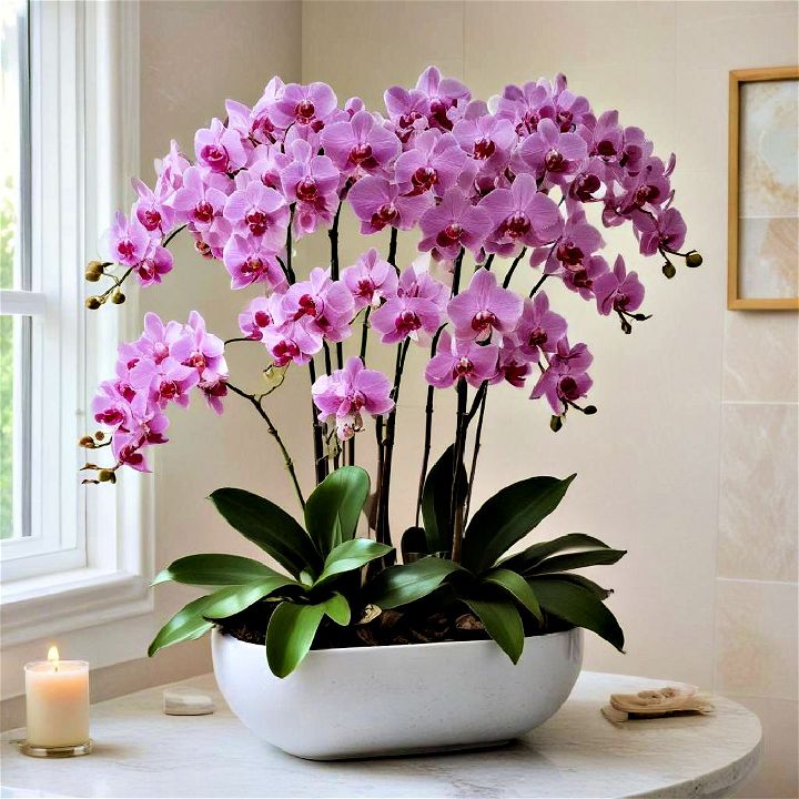 pretty orchid bathroom plant