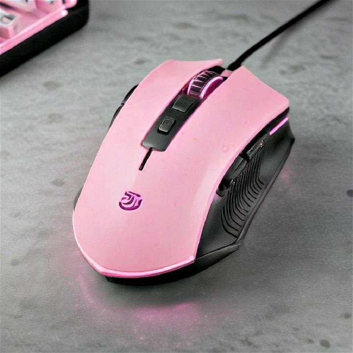 pretty pink led gaming mouse