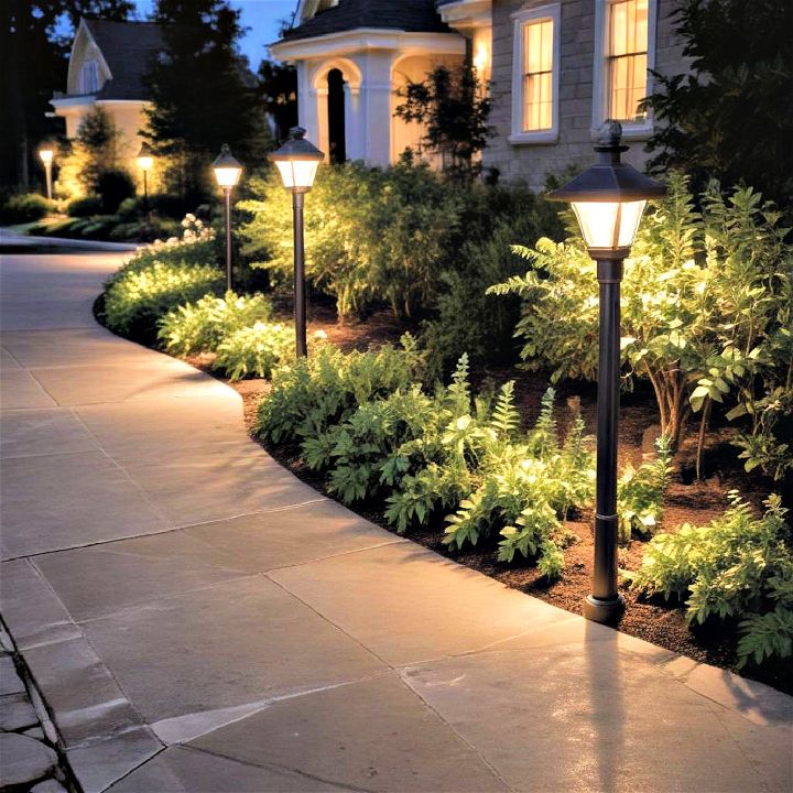 property’s entrance driveway lighting