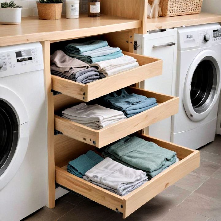 pull out laundry shelves