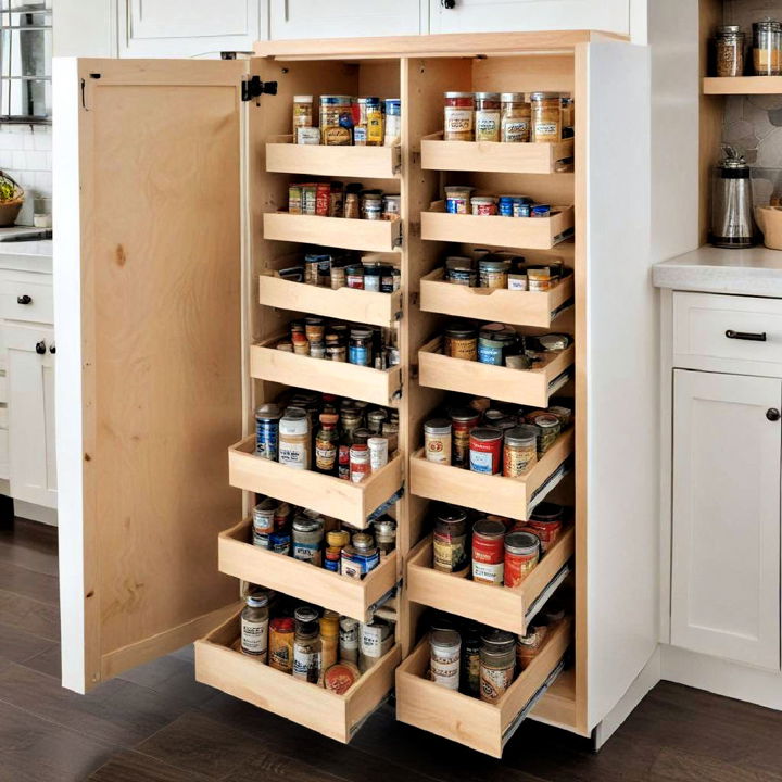 pull out pantry to keeps kitchen organized