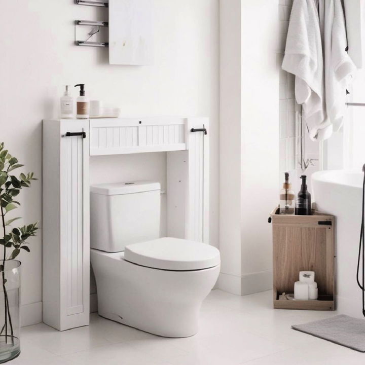 pull out shelves over toilet storage idea