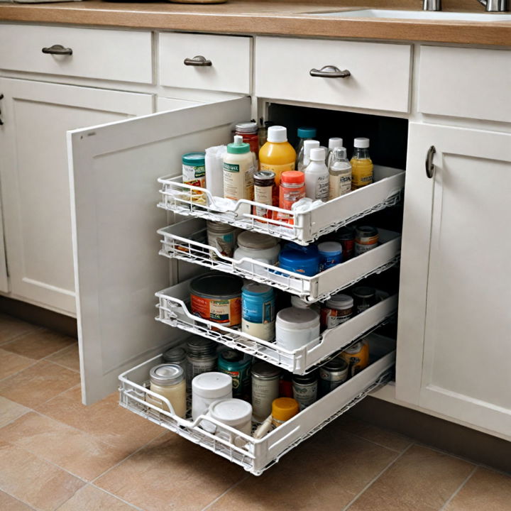 pull out storage units for bathroom
