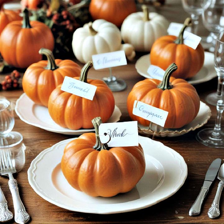 pumpkin place cards table decor