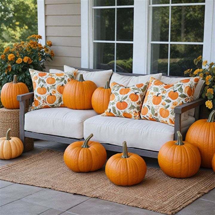 pumpkin print throw pillows