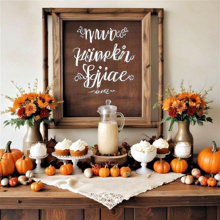 pumpkin spice bar for fall wedding décor