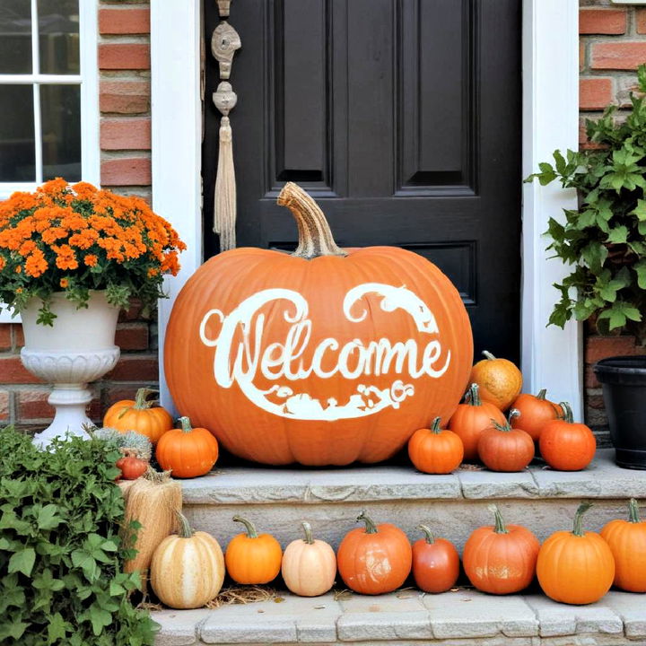 pumpkin welcome signs for seasonal decorations