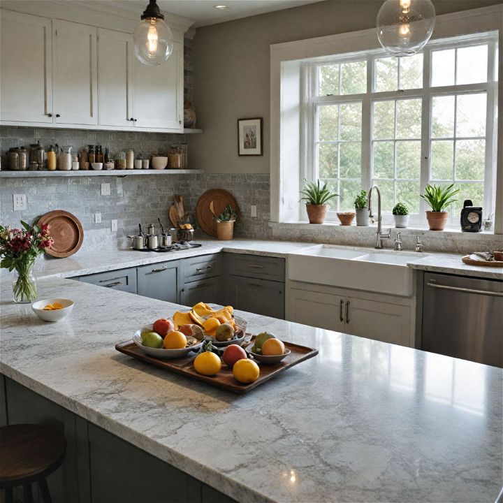 quartz countertop eclectic kitchen