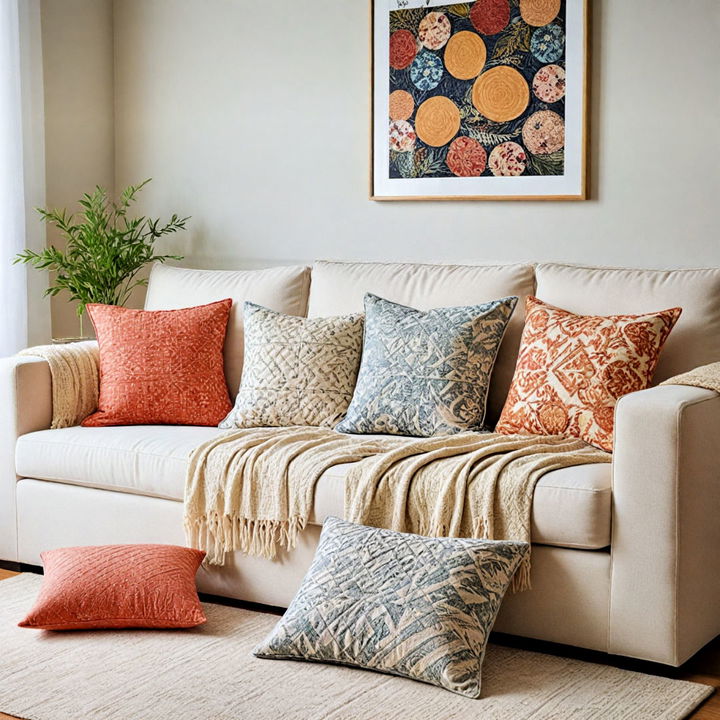 quilted pillows to bring rustic flair