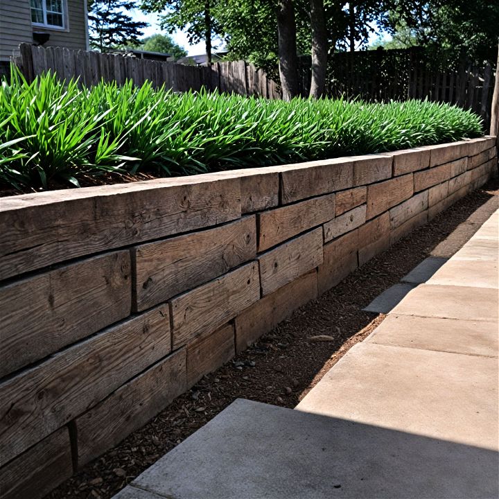 railroad ties for heavy duty retaining walls