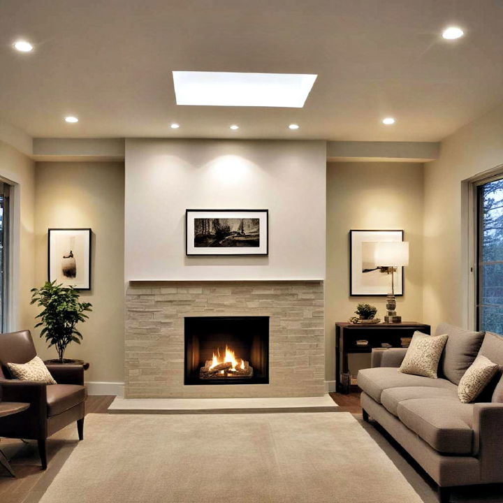 recessed lighting to highlight a focal point
