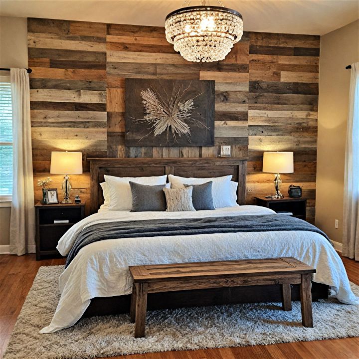 reclaimed barn wood wall for a rustic decor