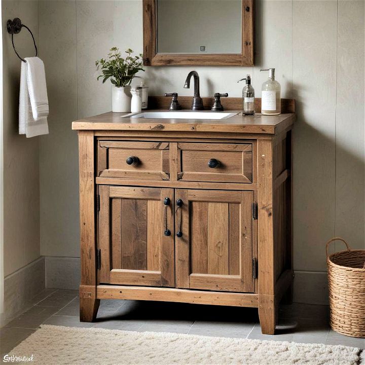 reclaimed wood bathroom vanity