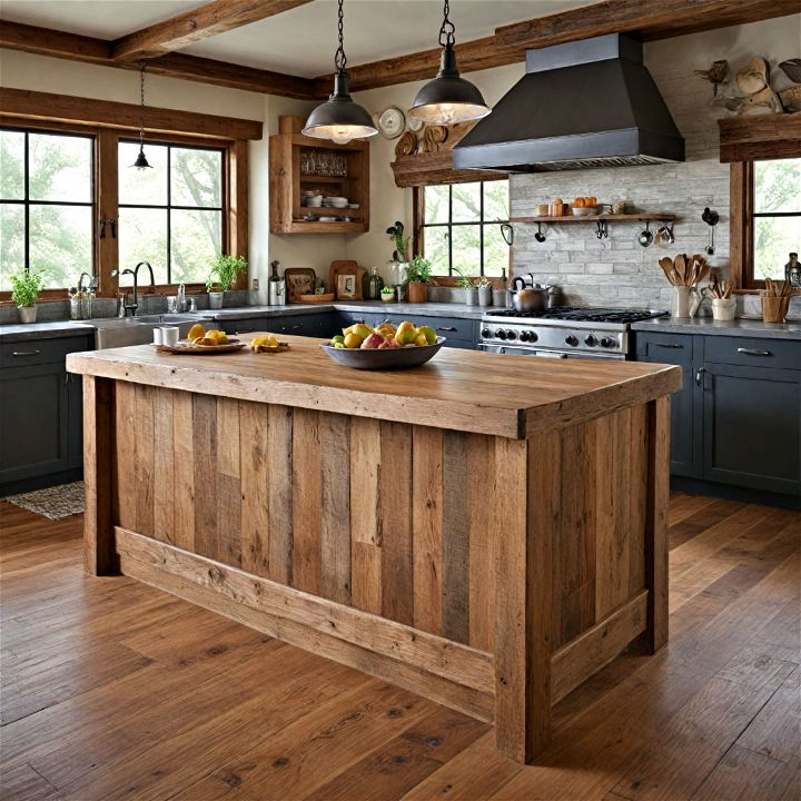 reclaimed wood kitchen island