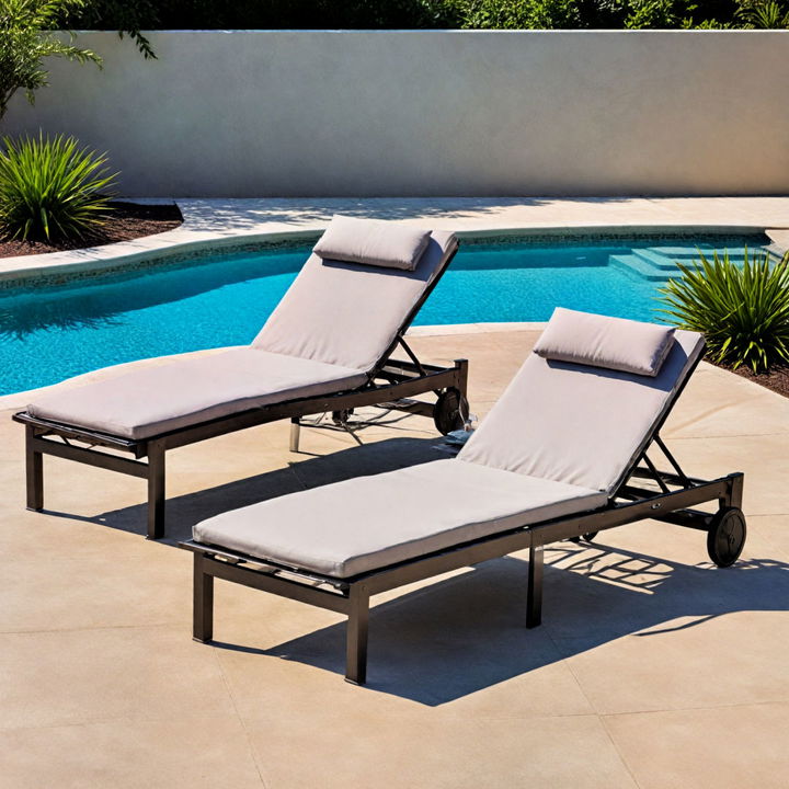 reclining sun loungers for sunbathing