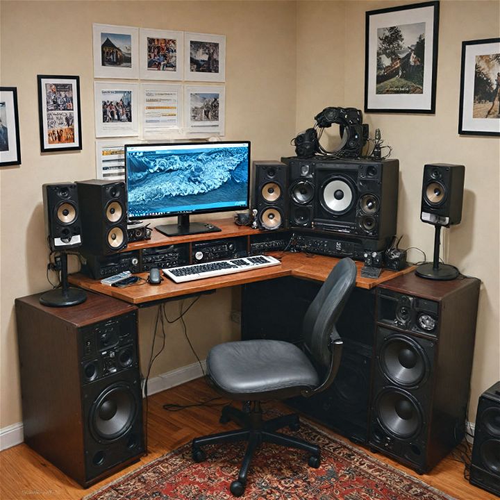 recording equipment corner for music room
