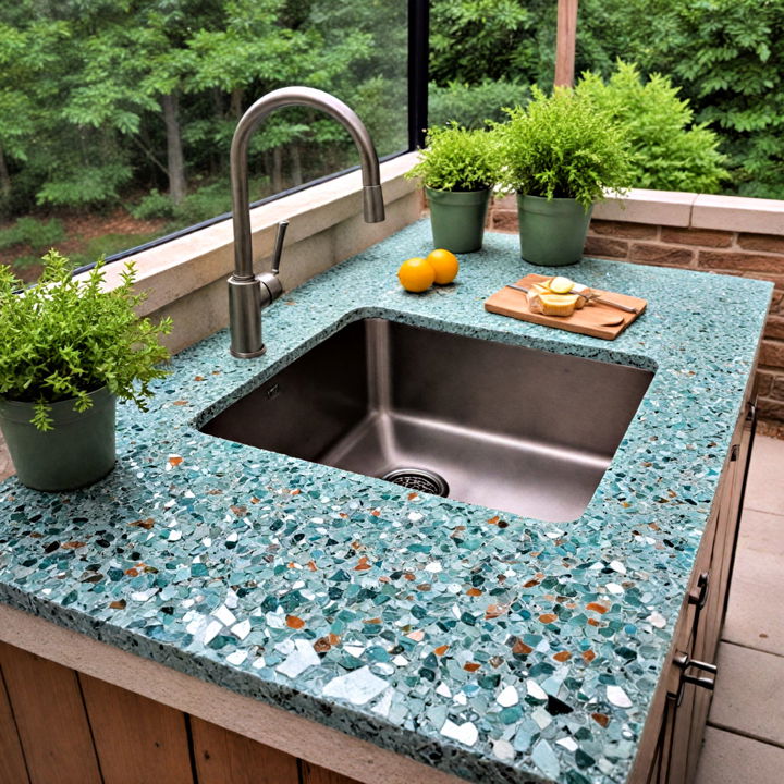 recycled glass countertop design
