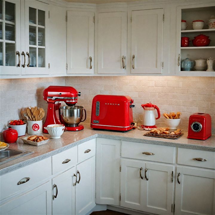 red appliances for retro kitchen