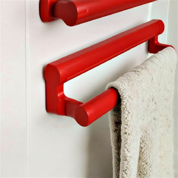 red towel rack