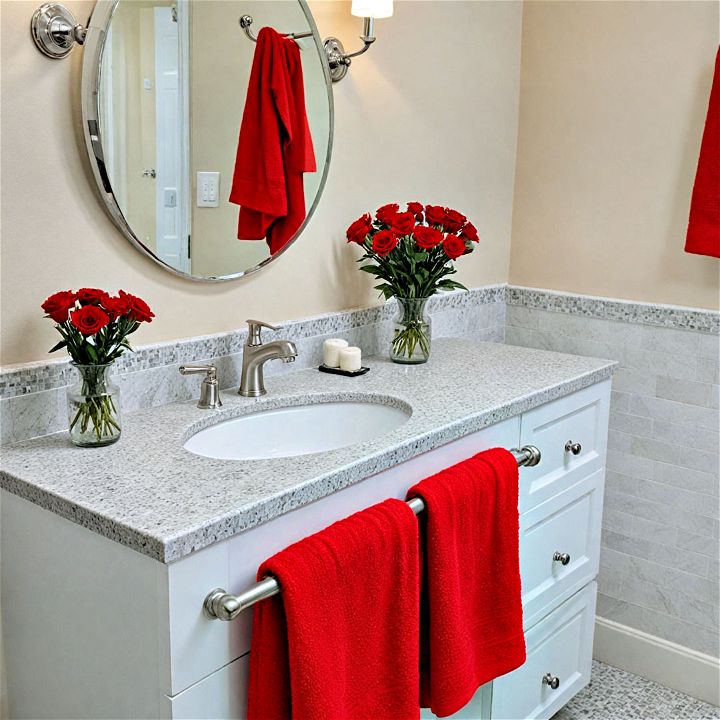 red towels and linens