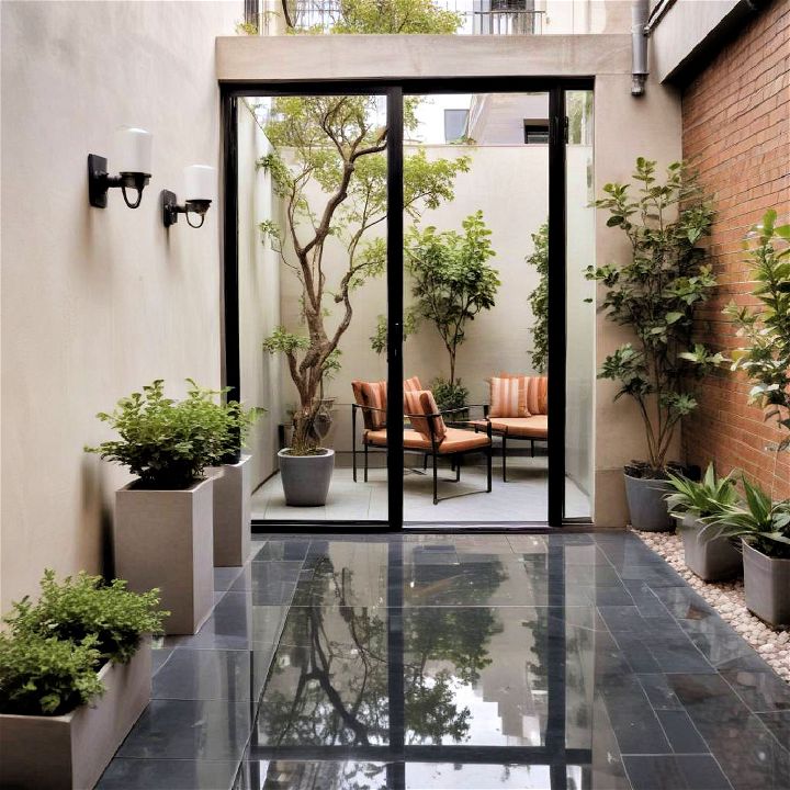 reflective surfaces for small courtyard