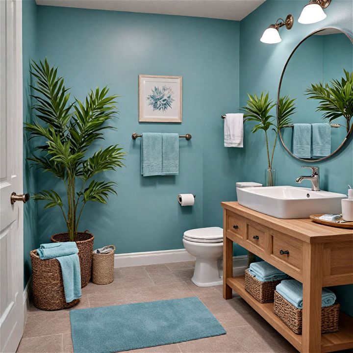 relaxing ambiance with soothing colors office bathroom
