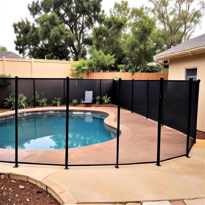 removable mesh pool fence