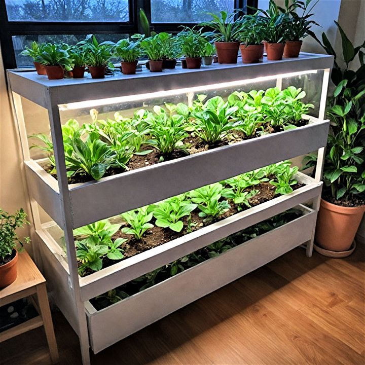 repurposed drawer greenhouse for indoors