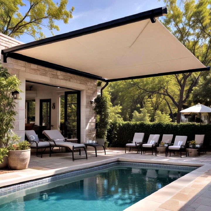 retractable awning pool privacy