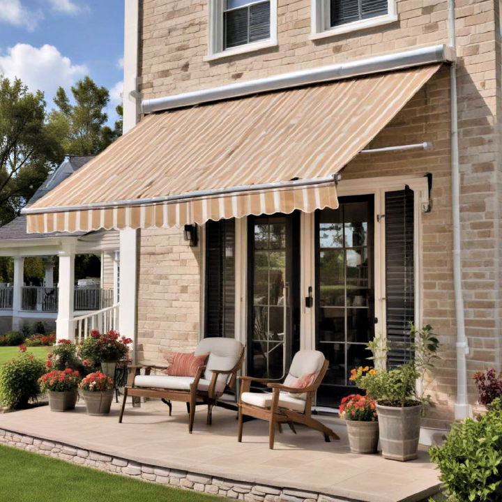 retractable front porch awning