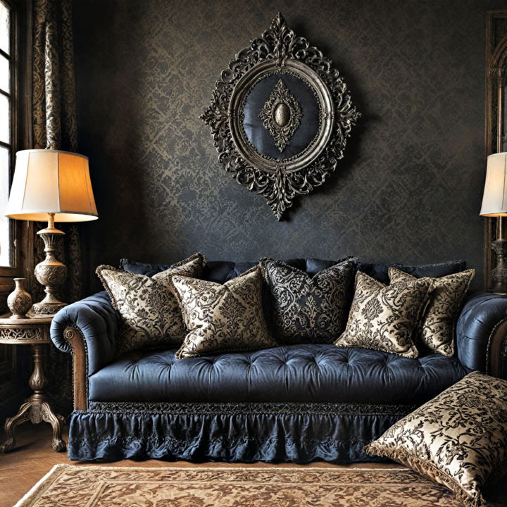 rich textiles gothic living room