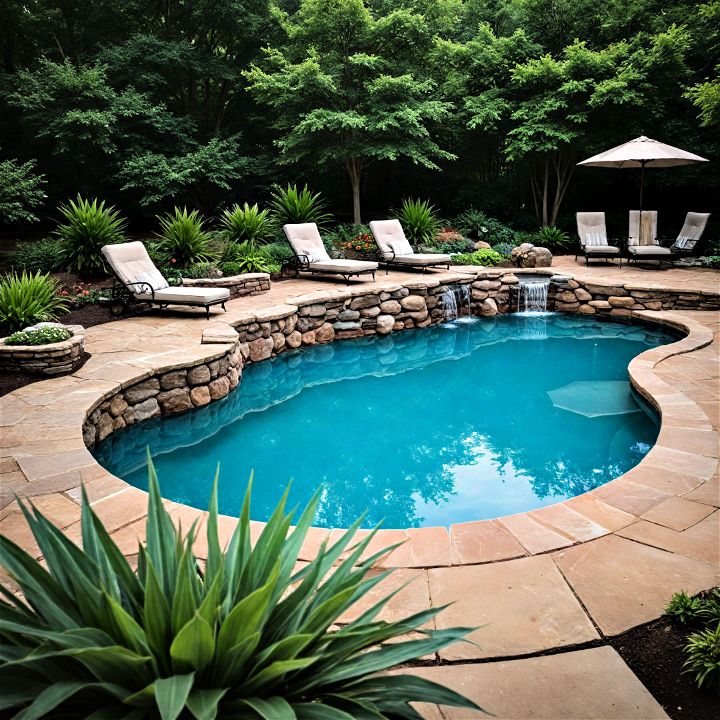 rock features for pool landscaping